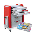 Diamedical Usa Equipment Emergency Crash Cart Kit for Educational Use Only, 6 Loaded Drawers and Cart, 31"W x 24"D x 43.5"H - LC037930 - 1 Each