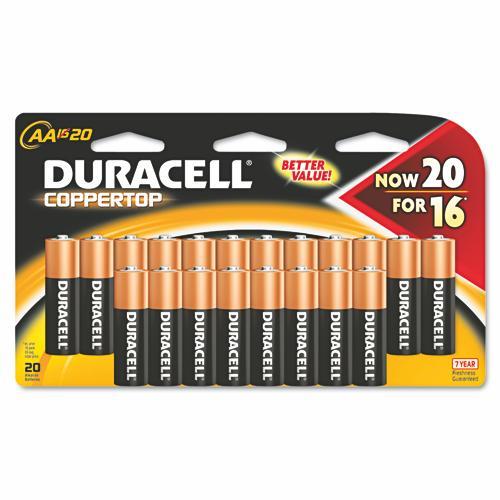 Duracell CopperTop Alkaline Batteries DURMN1500B20Z - 20.0 Each