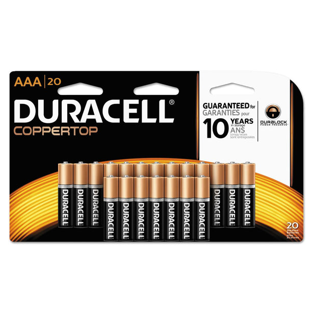 Duracell CopperTop AAA Standard Batteries MN2400B20Z - 20.0 Each
