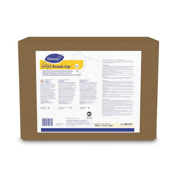 Diversey High Foaming Degreaser Suma Break-Up D3.5 Grease-Release Cleaner, 5 gal. Envirobox - DVY904497