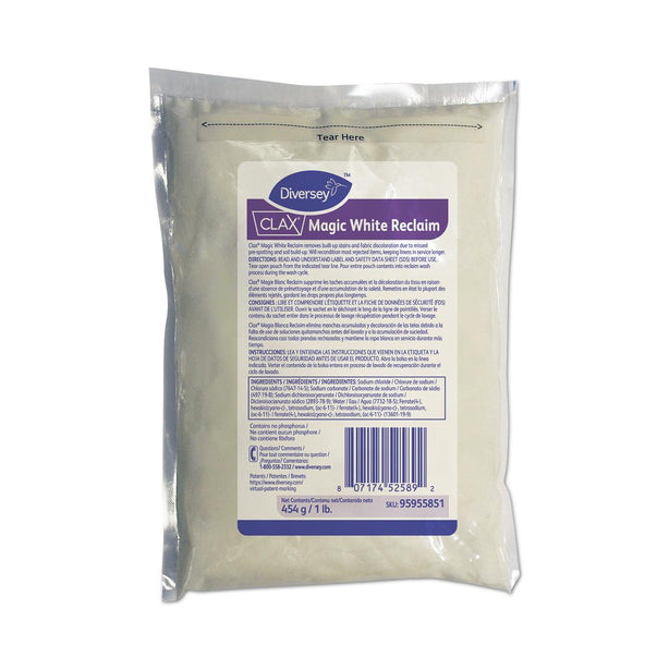 Diversey Reclaim, White, Clax, 1LB, Manual, 12/CT - DVY95955851