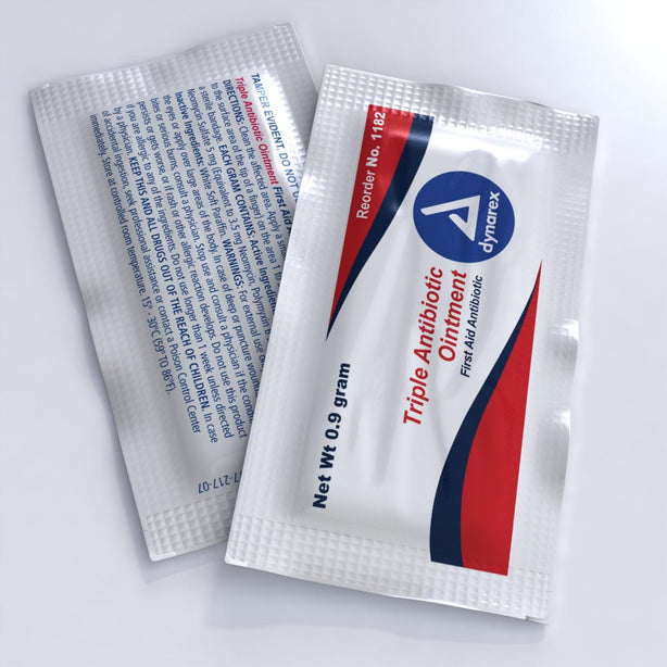 Triple Antibiotic Ointment, 0.9 g Foil Pack, Dynarex - 1182 - 1728 Each