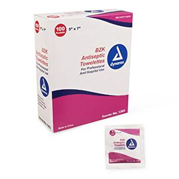 Dynarex Bzk Antiseptic Towelette - 1303 - 100 Each