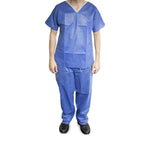 Dynarex Disposable V-Neck Scrub Shirt, Light Blue, Size XL - 1958 - 30 Each