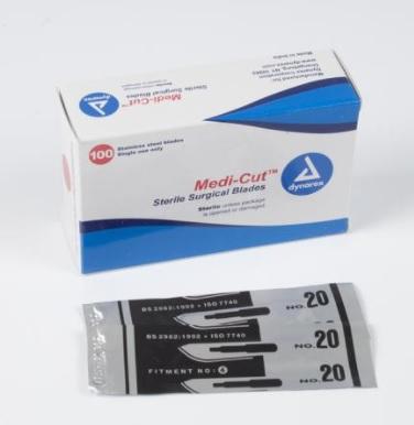 Dynarex Medicut Disposable Scalpel, Sterile, #20 - 4120 - 10 Each