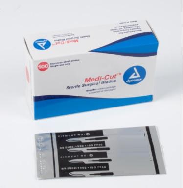 Dynarex Stainless Steel Medicut Blade, Disposable, #11 - 4131 - 100 Each