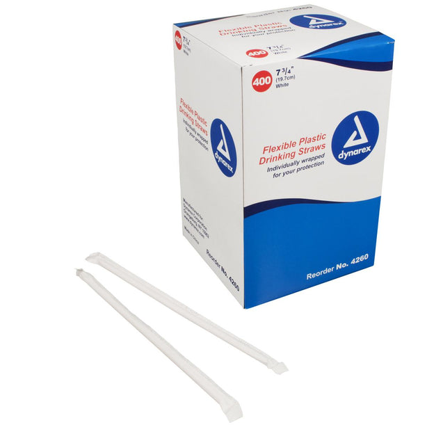 Dynarex Corporation Individually-Wrapped Flexible Straws 4260 - 10000.0 Each