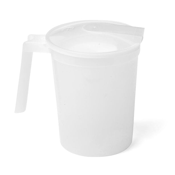 Noninsulated Plastic Pitcher with Handle and Lid, Pigment Free, 1,000 cc, Medline - DYNEC80535C - 100 Each