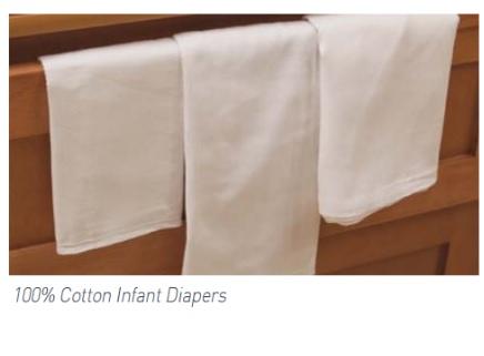 Encompass 100% Infant Baby Diaper, Cotton, Prefolded, 14" x 21" - ECG46370040