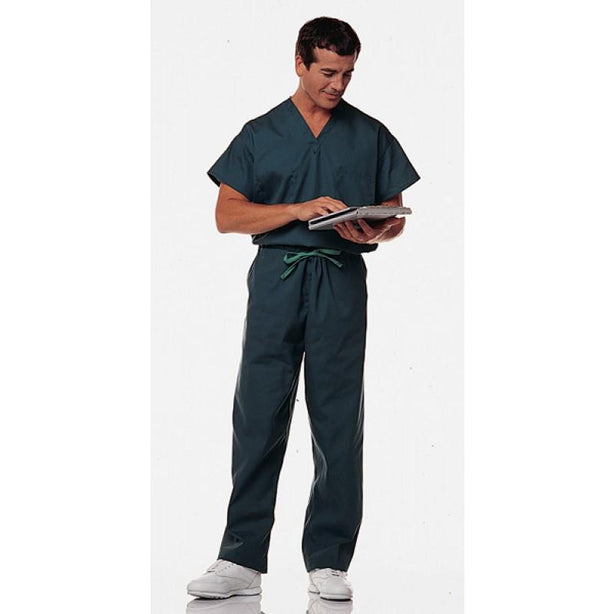 Encompass Synergy Unisex and Pants Single-Pocket Reversible V-Neck Scrub Tunic, Ceil Blue, Size XL - ECG46856119