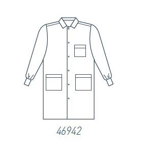 Encompass 46942-117 SafeGuard Fluid-Resistant Lab Coat, Blue, Reusable, Size L - MDL-ECG46942117 - 1 Each