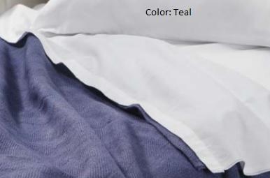Encompass Blanket / Bed Spread, 55% Cotton/45%Poly Blend, Teal, 74" x 108" - ECG49143TEA