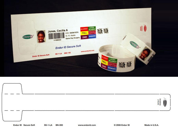Endur Id Secure Soft Wristbands SS-1-LA - 300.0 Each - MDL-EDRSS1LABX