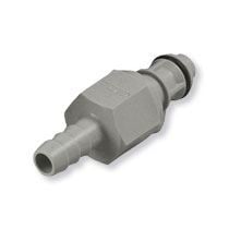 EFC12 Connector, Insert, Valved, Barbed - Fits 1/4 inch ID Tubing (0.25 inch, 6.35mm) - EFCD22412