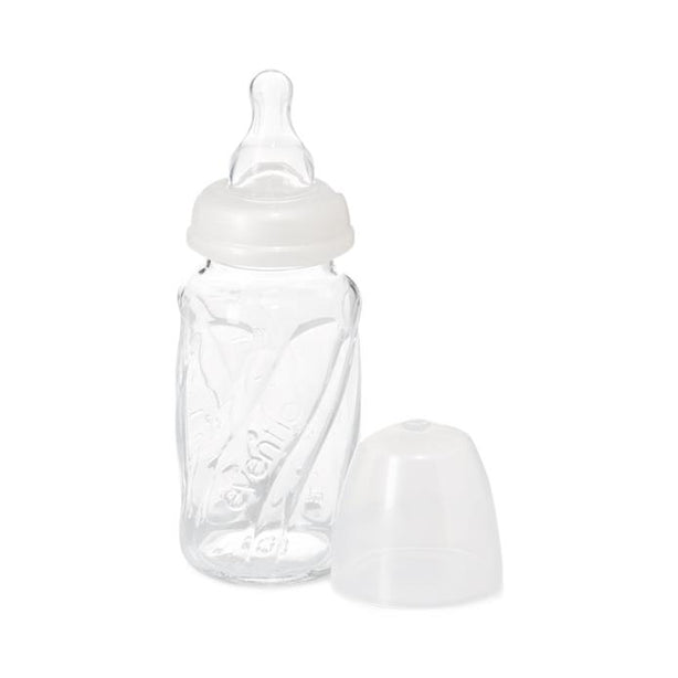 EvenFlo Vented Baby Feeding Bottle, Glass, Clear, 4 oz., Premium Proflo Plus - 1024611 - 36 Each