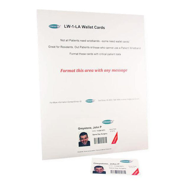 ENDUR ID Laser-Printed Wallet Cards LW-1-LA 200 Each-MDL-EIDLW1LA