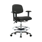 E Com Seatin Vinyl Desk-Height Chair, Medium Back, No Arms, No Tilt, Casters, Black - VDHCH-MB-RG-T0-A0-RC-8540 - 1 Each