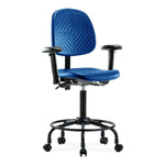 E Com Seatin, Inc. Polyurethane Medium Bench-Height Chairs PMBCH-MB-RT-T0-A1-RC-BLU 1.0 Each-MDL-EOCCH0A1RCBLU