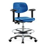 E Com Seatin, Inc. Polyurethane Medium Bench-Height Chairs PMBCH-CR-T1-A1-CF-CC-BLU 1.0 Each-MDL-EOCCH1A1CCBLU
