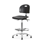Eo2 Concepts Class 10 Cleanroom Newport PU High Bench-Height Chair CLR-HPHBCH-CR-T0-A0-CF-RG-BLK - 1.0 Each