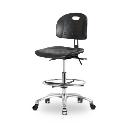 Eo2 Concepts Class 10 Cleanroom Newport PU Medium Bench-Height Chair - EOCCLRMBCCCBL