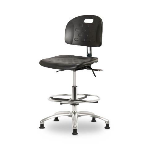 Eo2 Concepts Class 10 Cleanroom Newport PU Medium Bench-Height Chair - EOCCLRMBCRGBL