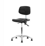 Eo2 Concepts Class 10 Cleanroom PU Medium Bench-Height Chairs CLR-PMBCH-CR-NF-RG-BLK - 1.0 Each