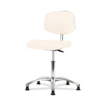 Eo2 Concepts Basic Vinyl Cleanroom Chair, Desk-Height, 18" to 23", Glides, Adobe White - CLR-VDHCH-CR-RG-8501 - 1 Each