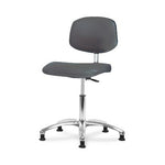 Eo2 Concepts Basic Vinyl Cleanroom Chair, Desk-Height, 18" to 23", Glides, Charcoal - CLR-VDHCH-CR-RG-8605 - 1 Each