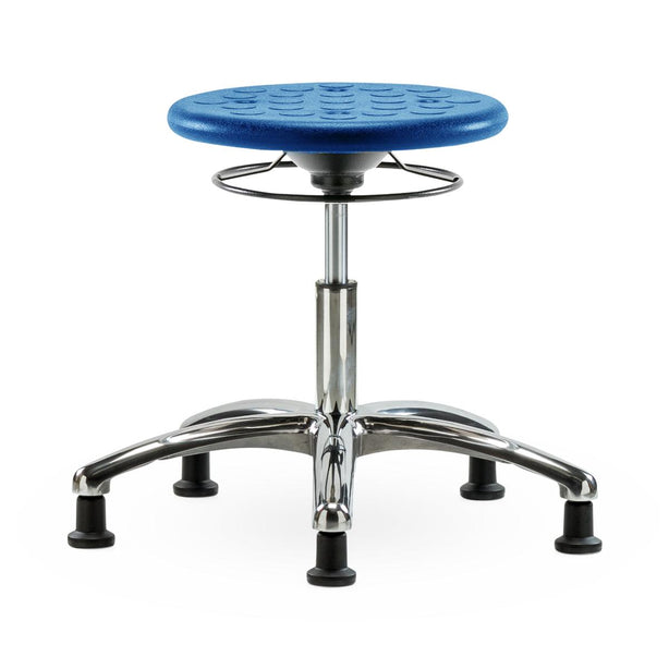 E Com Seatin Clean Room Stools Huron Class 10 Desk-Height Chair, Polyurethane, Glides, Blue - CLR-IPDHSO-CR-RG-BLU - 1 Each