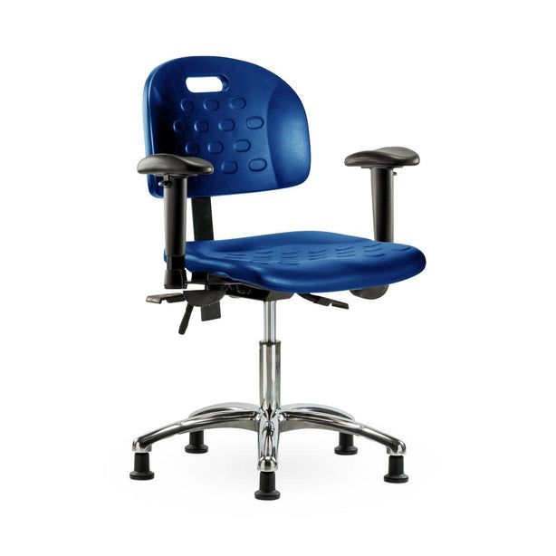 E Com Seatin, Inc. Newport Industrial Desk-Height Chairs HPDHCH-CR-T0-A1-RG-BLU 1.0 Each-MDL-EOCDH0A1RGBLU