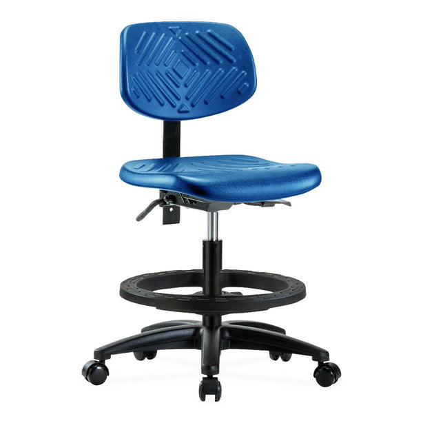 E Com Seatin, Inc. Polyurethane Medium Bench-Height Chairs PMBCH-RG-T1-A0-BF-RC-BLU 1.0 Each-MDL-EOCGT1A0BCBLU