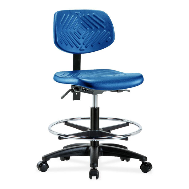 E Com Seatin, Inc. Polyurethane Medium Bench-Height Chairs PMBCH-RG-T1-A0-CF-RC-BLU 1.0 Each-MDL-EOCGT1A0CCBLU