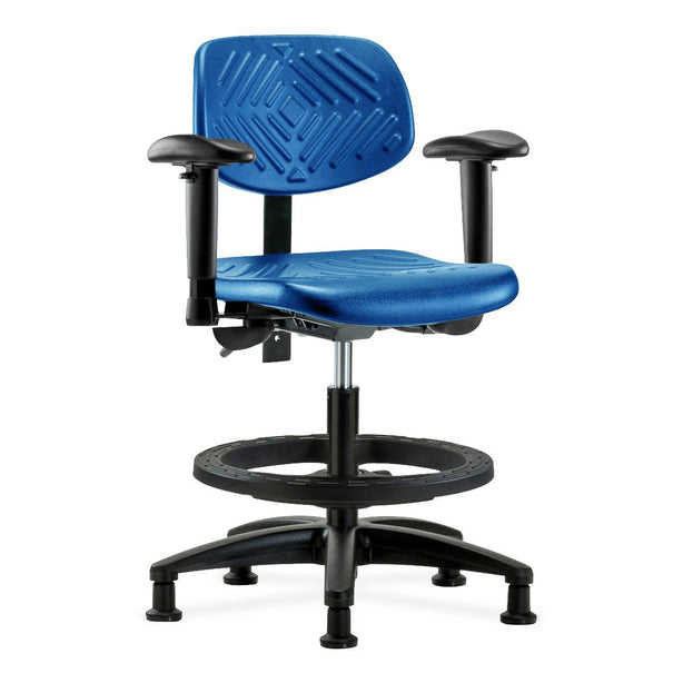 E Com Seatin, Inc. Polyurethane Medium Bench-Height Chairs PMBCH-RG-T1-A1-BF-RG-BLU 1.0 Each-MDL-EOCGT1A1BGBLU