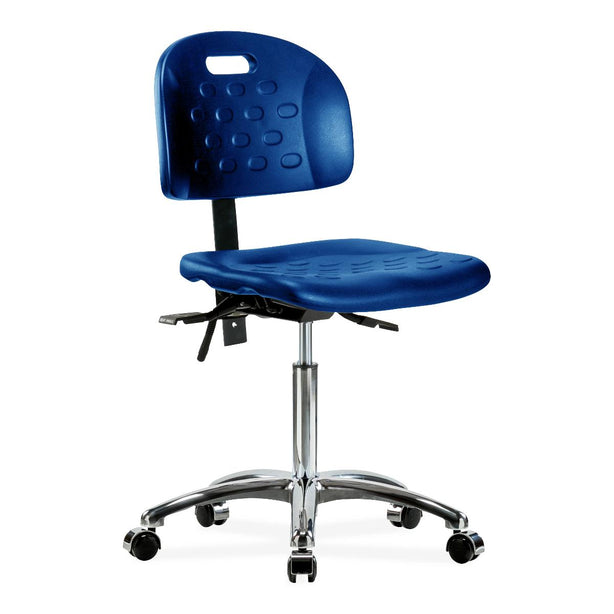 E Com Seatin, Inc. Newport Industrial Medium Bench-Height Chairs HPMBCH-CR-T1-A0-NF-CC-BLU 1.0 Each-MDL-EOCH1ANFCCBLU