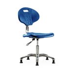 E Com Seatin Class 10 Clean Room Desk-Height Chair, Erie Pu, Desk Height, Glides, Blue - CLR-TPDHCH-CR-A0-RG-BLU - 1 Each