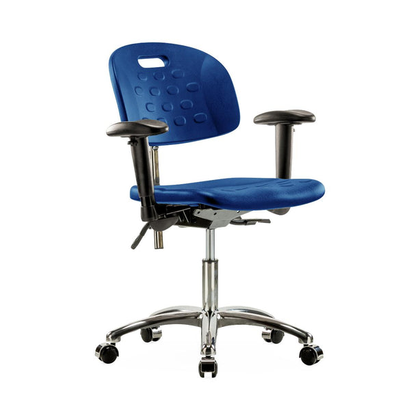 E Com Seatin, Inc. Newport Class 100 Clean Room Industrial Desk-Height Chairs CLR-HPDHCH-CR-T1-A1-CC-BLU 1.0 Each-MDL-EOCHCT11CCBLU
