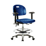 E Com Seatin, Inc. Newport Industrial Medium Bench-Height Chairs HPMBCH-CR-T0-A1-CF-CC-BLU 1.0 Each-MDL-EOCHH1CFCCBLU