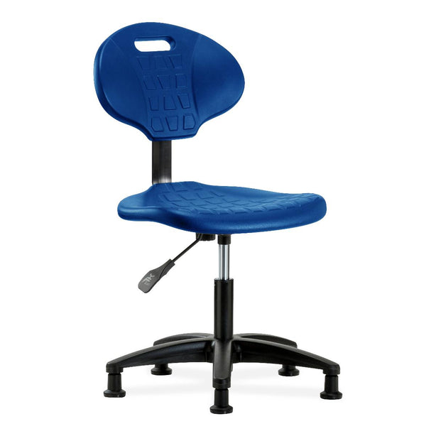E Com Seatin Desk-Height Chair, Erie Pu, Desk Height, Glides, Blue - TPDHCH-RG-A0-RG-BLU - 1 Each