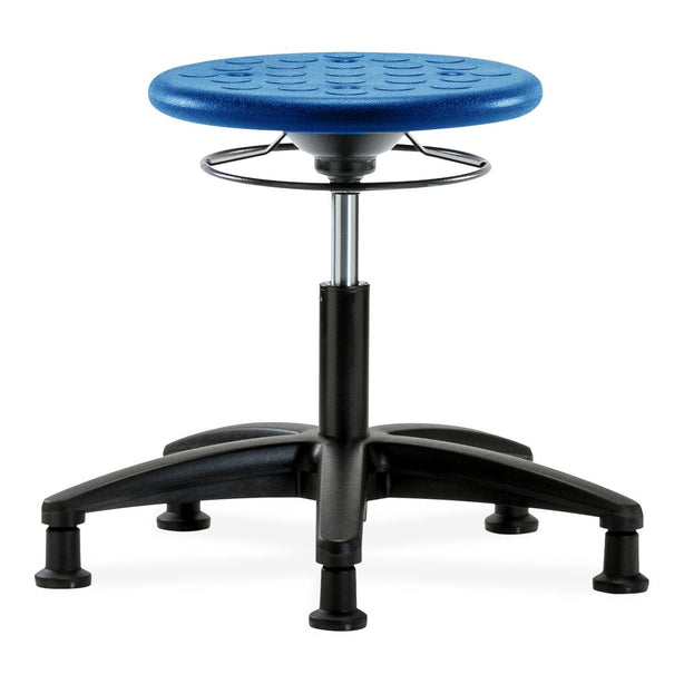 E Com Seatin Desk-Height Stool, Huron Pu, Desk Height, Glides, Blue - IPDHSO-RG-RG-BLU - 1 Each