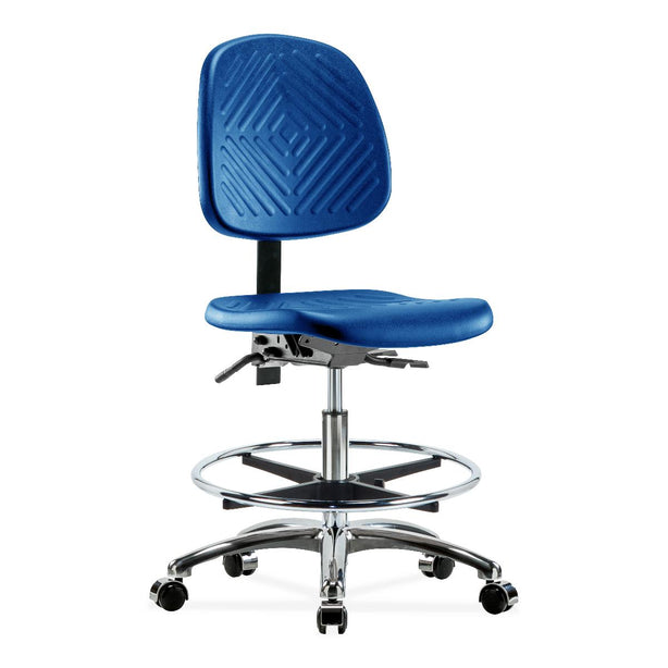 E Com Seatin, Inc. Polyurethane Medium Bench-Height Chairs PMBCH-MB-CR-T0-A0-CF-CC-BLU 1.0 Each-MDL-EOCMB0A0CCBLU