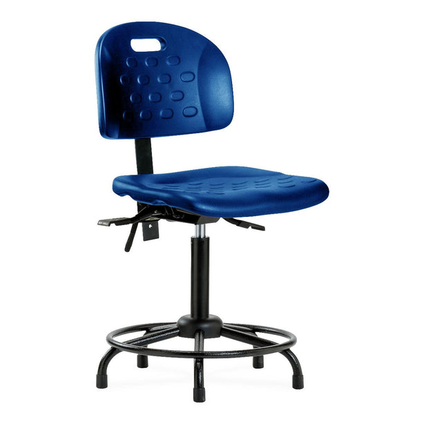 E Com Seatin, Inc. Newport Industrial Medium Bench-Height Chairs HPMBCH-RT-T1-A0-RG-BLU 1.0 Each-MDL-EOCMB1A0RGBLU