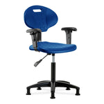 E Com Seatin Erie Medium Bench-Height Chair, Polyurethane, Adjustable Arms, Glides, Blue - TPMBCH-RG-A1-NF-RG-BLU - 1 Each