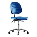 E Com Seatin Class 100 Cleanroom Desk Chair, Polyurethane, Medium Back, Seat Tilt, Casters, Blue - NCR-PDHCH-MB-CR-T1-A0-CC-BLU - 1 Each