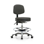 Medium Bench Height Vinyl Bench Stool with Back and Foot Ring - VMBST-CR-T1-CF-CC-8605 - 1 Each - MDL-EOCMBCRF8605