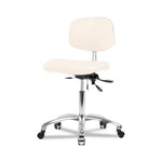 Eo2 Concepts Class 100 Vinyl Cleanroom Chair, Desk-Height, 18" to 23", Seat Tilt, No Armrests, Casters, Adobe White - NCR-VDHCH-CR-T1-A0-CC-8501 - 1 Each