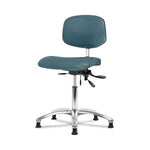 Eo2 Concepts Class 100 Vinyl Cleanroom Chair, Desk-Height, 18" to 23", Seat Tilt, No Armrests, Glides, Colonial Blue - NCR-VDHCH-CR-T1-A0-RG-8546 - 1 Each