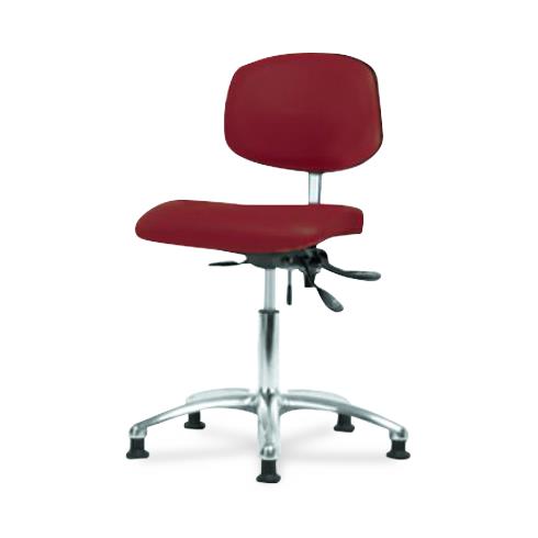 Eo2 Concepts Class 100 Vinyl Cleanroom Chair, Desk-Height, 18" to 23", Seat Tilt, No Armrests, Glides, Burgundy - NCR-VDHCH-CR-T1-A0-RG-8569 - 1 Each