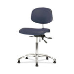 Eo2 Concepts Class 100 Vinyl Cleanroom Chair, Desk-Height, 18" to 23", Seat Tilt, No Armrests, Glides, Imperial Blue - NCR-VDHCH-CR-T1-A0-RG-8582 - 1 Each
