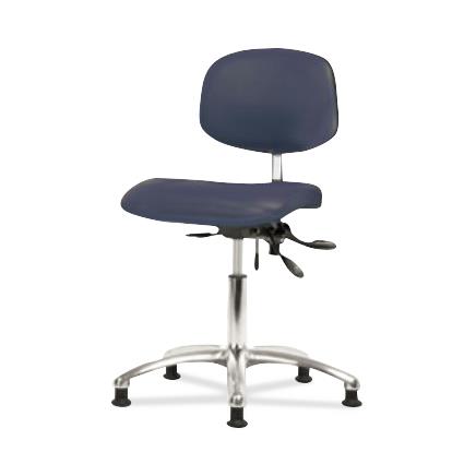 Eo2 Concepts Class 100 Vinyl Cleanroom Chair, Desk-Height, 18" to 23", Seat Tilt, No Armrests, Glides, Imperial Blue - NCR-VDHCH-CR-T1-A0-RG-8582 - 1 Each